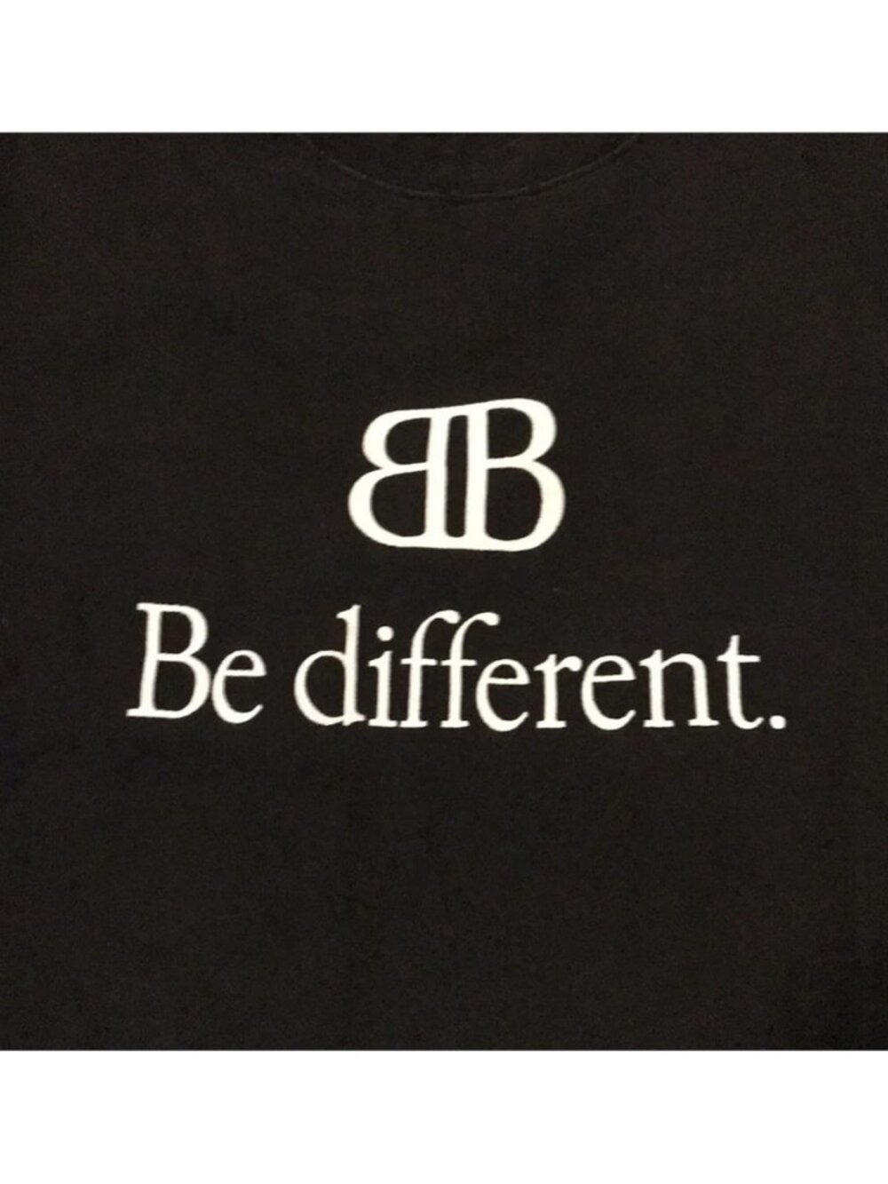 Balenciaga Men’s “Be Different” Logo T-Shirt in Black/White – Size XXL - Picture 8 of 9